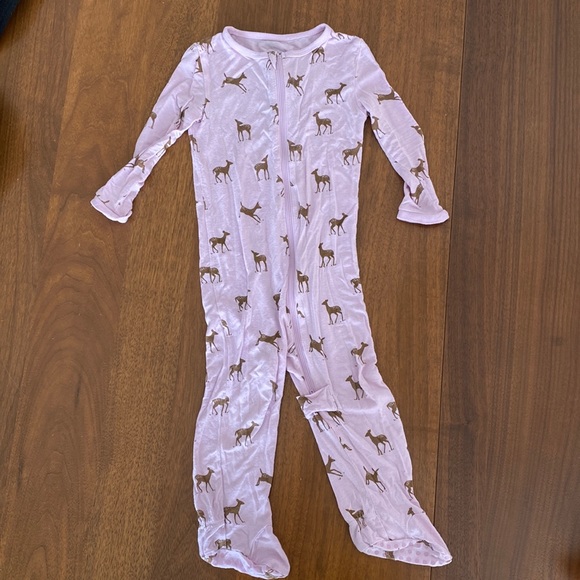 Silkberry Baby Autumn Deer Print Footie Pajamas - Picture 1 of 9